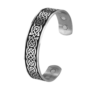 Engraved Viking & Celtic Knot MAGNETIC HEALTH Stainless Steel Bracelet-3 Styles